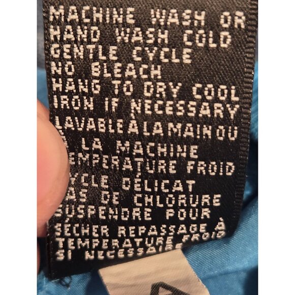 100% Silk Diane Gilman T-Shirt Blue Luxury Basic Pocket Tee Women’s Medium - Picture 8 of 8